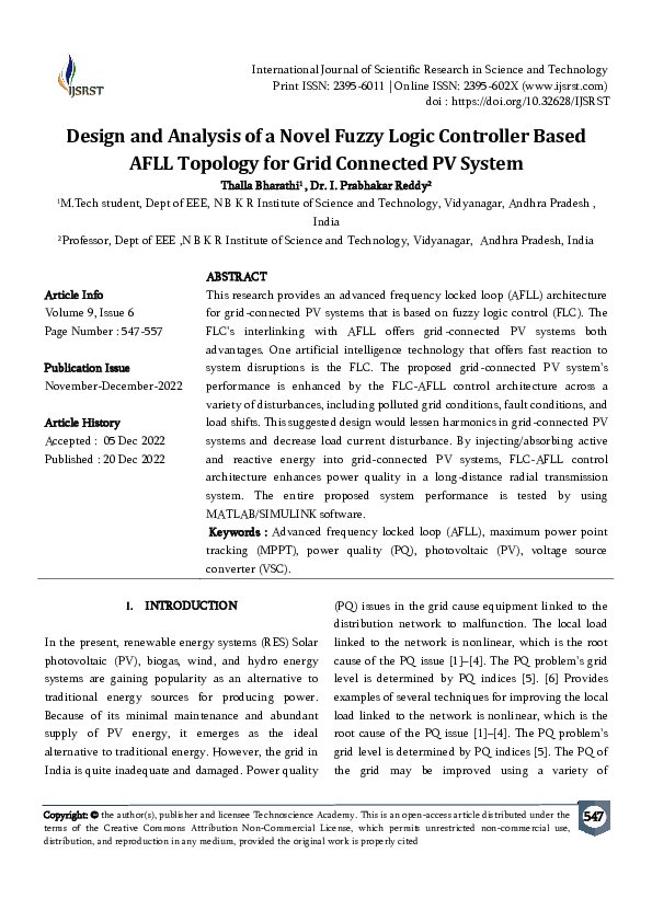 (PDF) Design and Analysis of a Novel Fuzzy Logic Controller Based AFLL ...