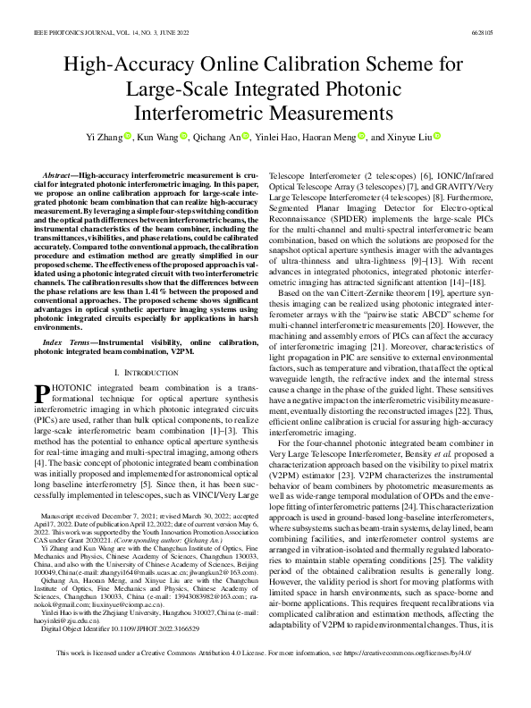 (PDF) High-Accuracy Online Calibration Scheme for Large-Scale ...