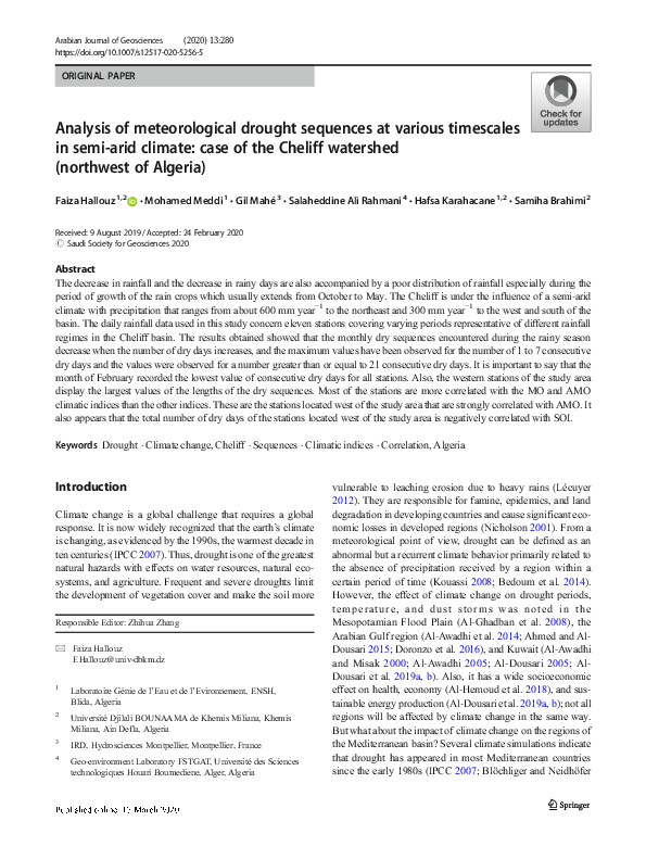 (PDF) Analysis of meteorological drought sequences at various ...