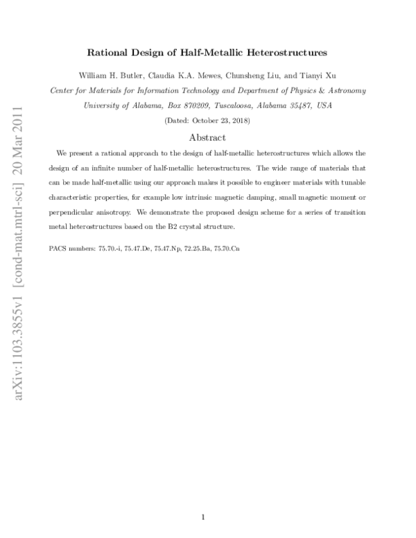 (PDF) Rational Design of Half-Metallic Heterostructures