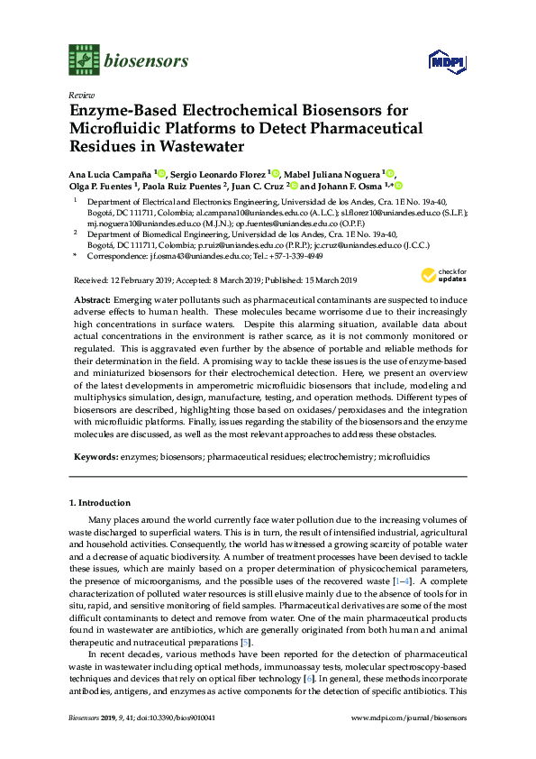 (PDF) Enzyme-Based Electrochemical Biosensors for Microfluidic ...