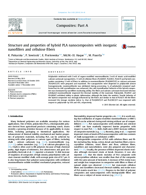 (PDF) Structure and properties of hybrid PLA nanocomposites with ...