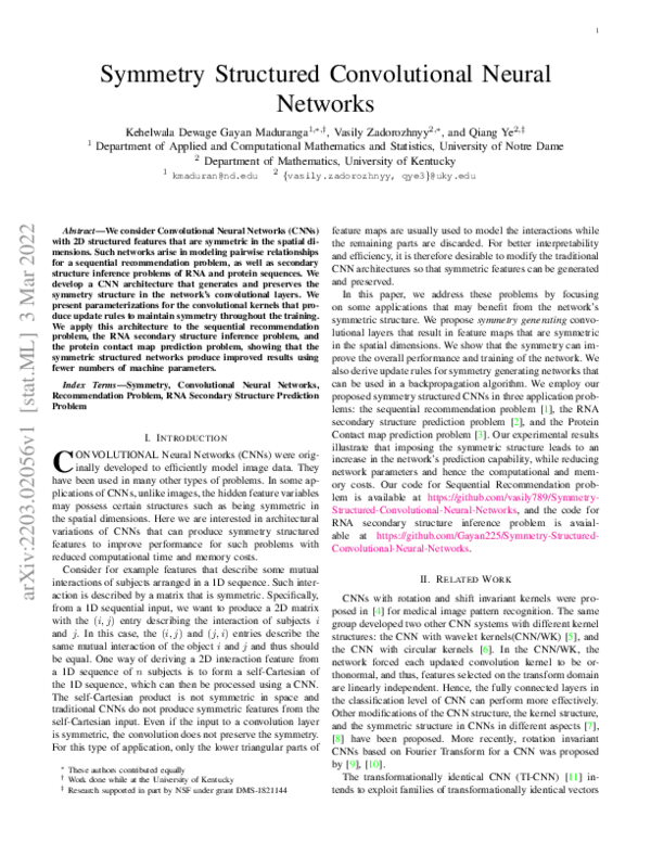 (PDF) Symmetry Structured Convolutional Neural Networks