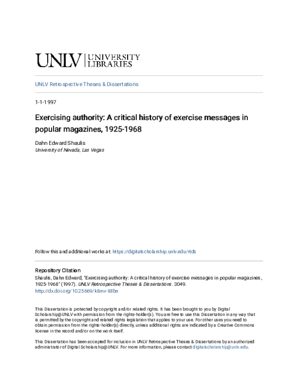(PDF) Exercising authority: A critical history of exercise messages in ...