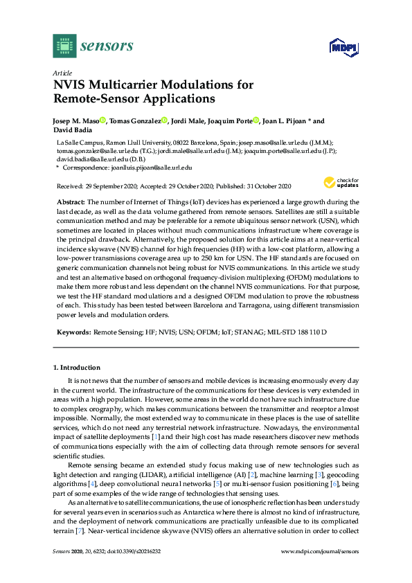 (PDF) NVIS Multicarrier Modulations for Remote-Sensor Applications