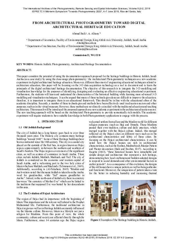 (PDF) From Architectural Photogrammetry Toward Digital Architectural ...