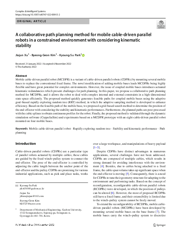 Pdf A Collaborative Path Planning Method For Mobile Cable Driven
