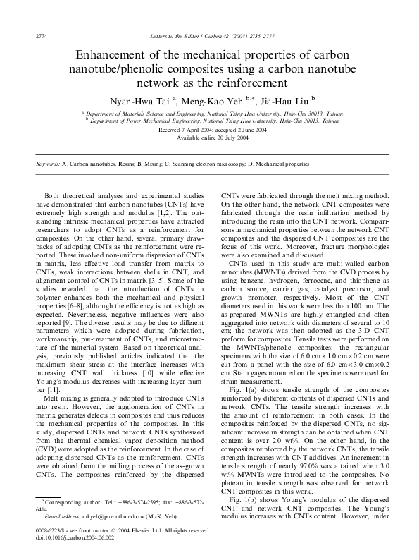 (PDF) Enhancement of the mechanical properties of carbon nanotube ...