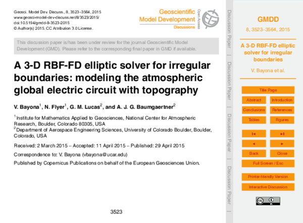 (PDF) A 3-D RBF-FD elliptic solver for irregular boundaries: modeling ...