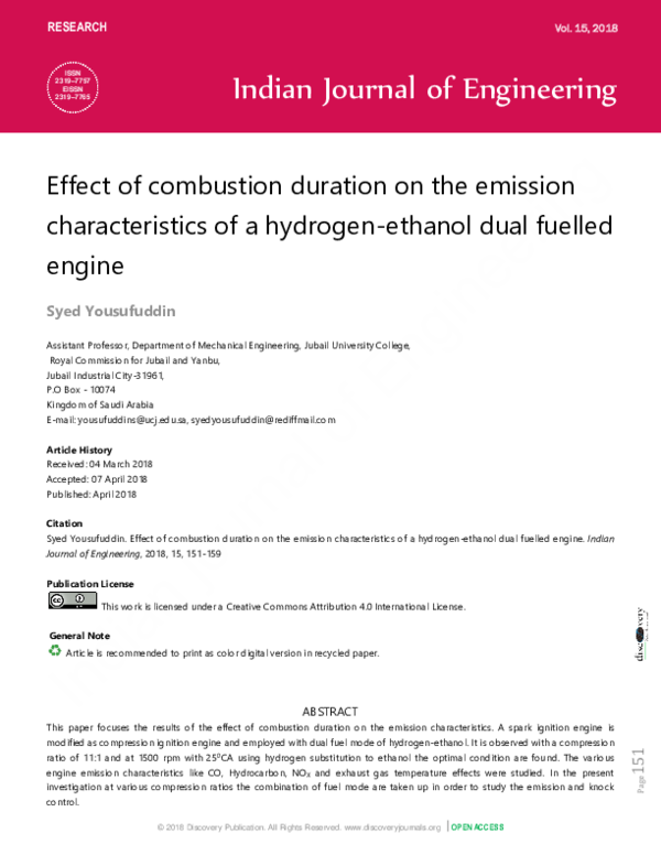 (PDF) Effect of combustion duration on the emission characteristics of ...