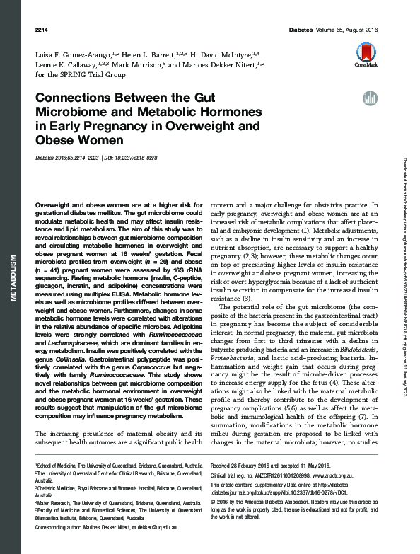 (PDF) Connections Between the Gut Microbiome and Metabolic Hormones in ...