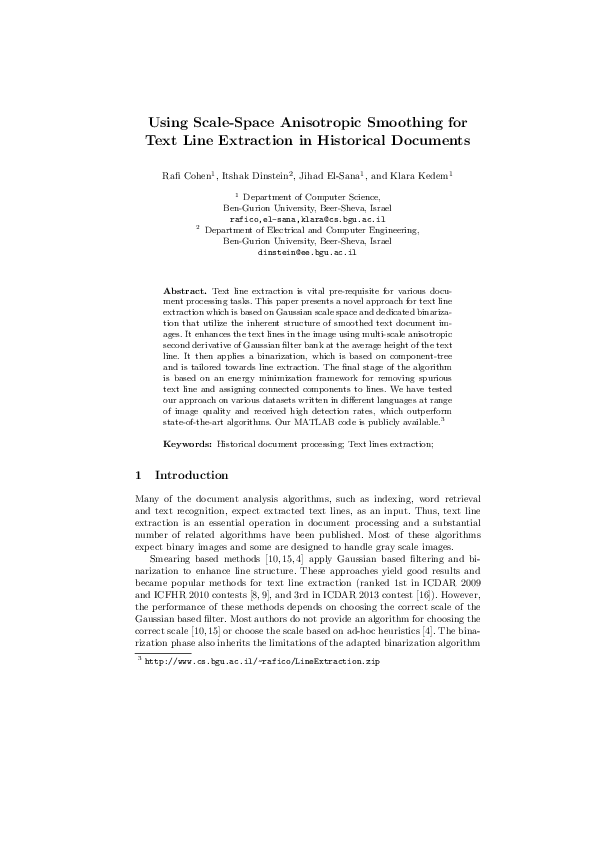 (PDF) Using Scale-Space Anisotropic Smoothing for Text Line Extraction ...