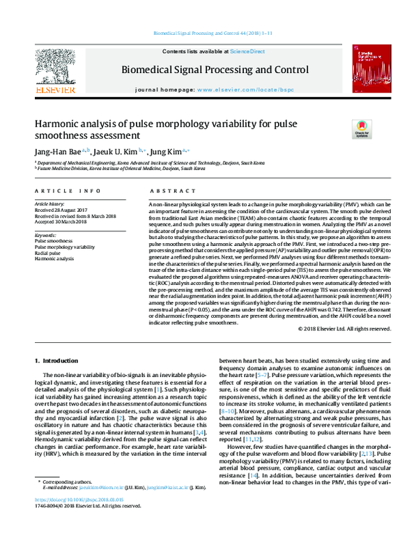 (PDF) Harmonic analysis of pulse morphology variability for pulse ...