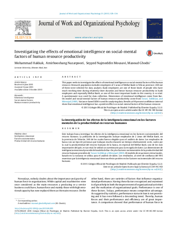 (PDF) Investigating the effects of emotional intelligence on social ...