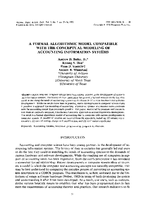 (PDF) A formal algorithmic model compatible with the conceptual ...