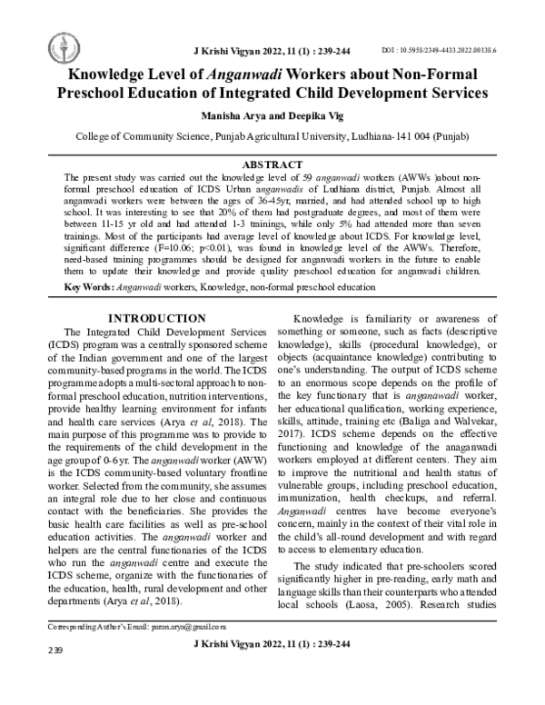 Non Formal Preschool Education
