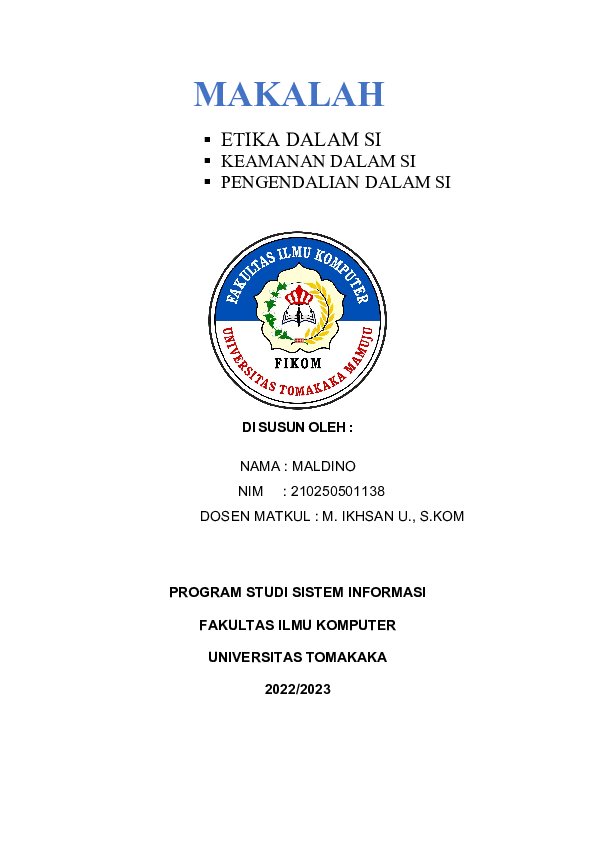 (DOC) MAKALAH KONSEP SI MALDINO