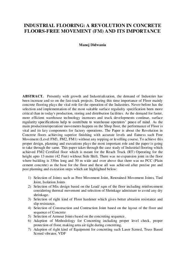 (PDF) Industrial Flooring A Revolution in Concrete FloorsFree