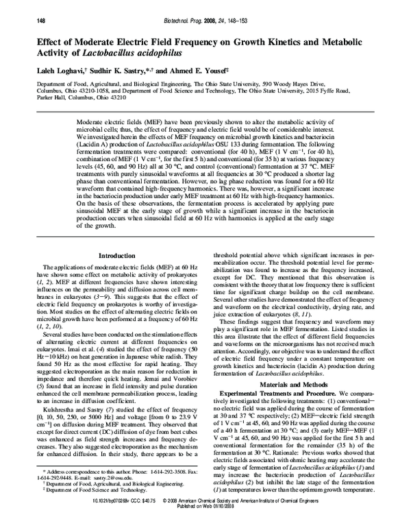 (PDF) Effect of Moderate Electric Field Frequency on Growth Kinetics ...