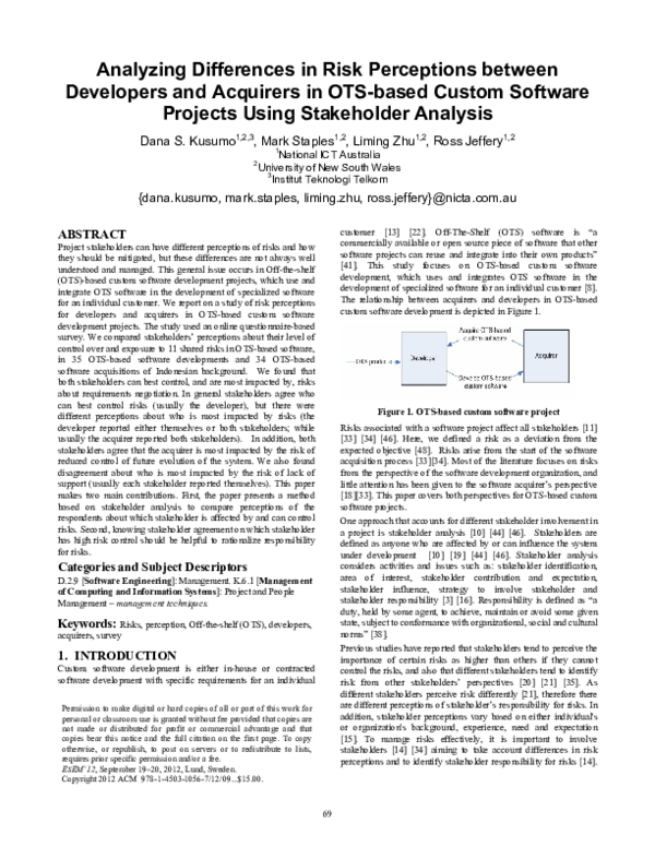 (PDF) Analyzing differences in risk perceptions between developers and ...