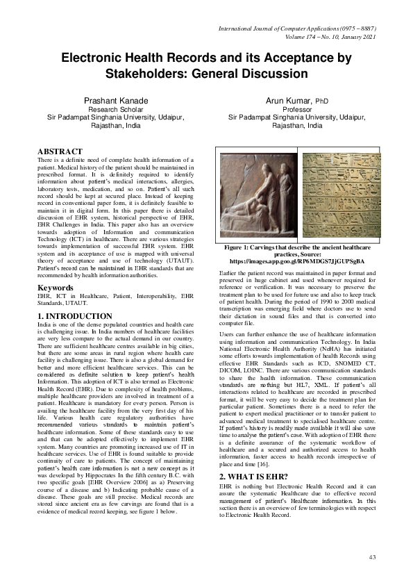 (PDF) Electronic Health Records and its Acceptance by Stakeholders ...
