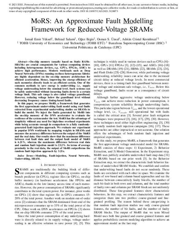 (PDF) MoRS: An Approximate Fault Modeling Framework for Reduced-Voltage ...