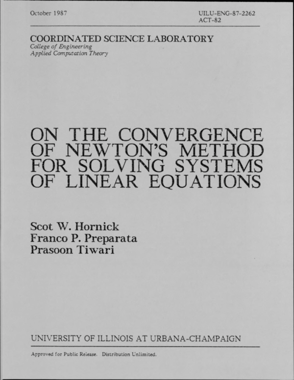 (PDF) On the Convergence of Newton's Method for Solving Systems of ...