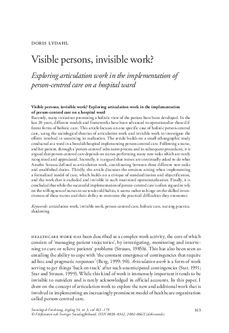 (PDF) Visible persons, invisible work?