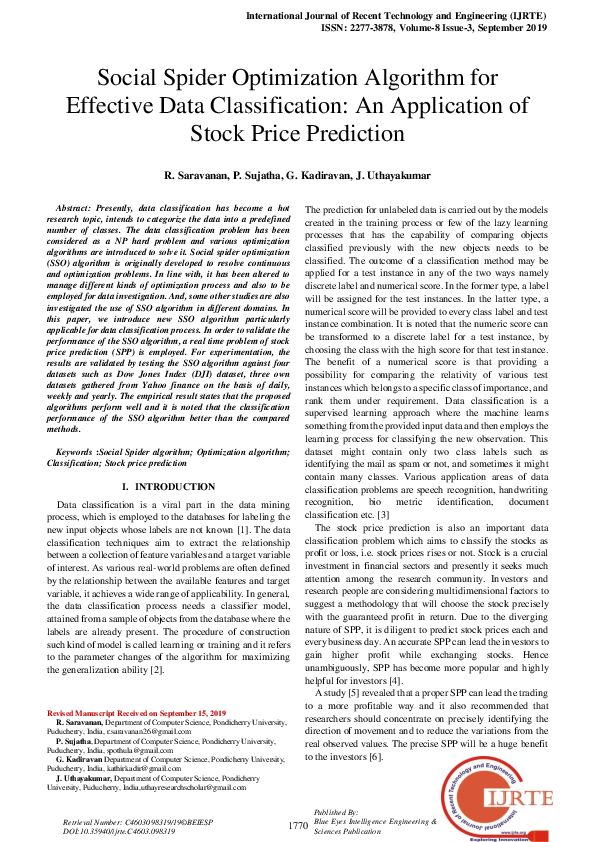 (PDF) Social Spider Optimization Algorithm for Effective Data ...