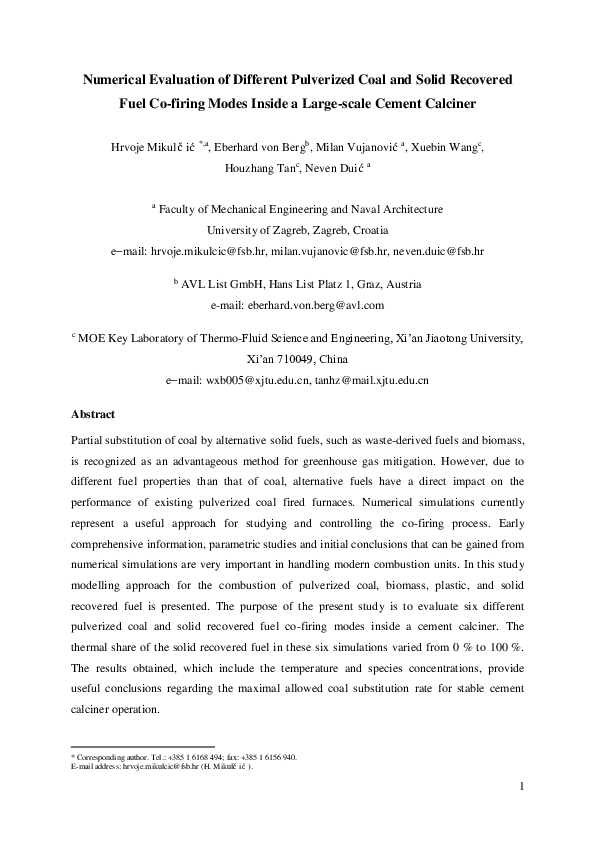 (PDF) Numerical evaluation of different pulverized coal and solid ...