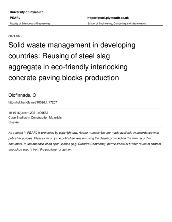 (PDF) Solid waste management in developing countries: Reusing of steel ...