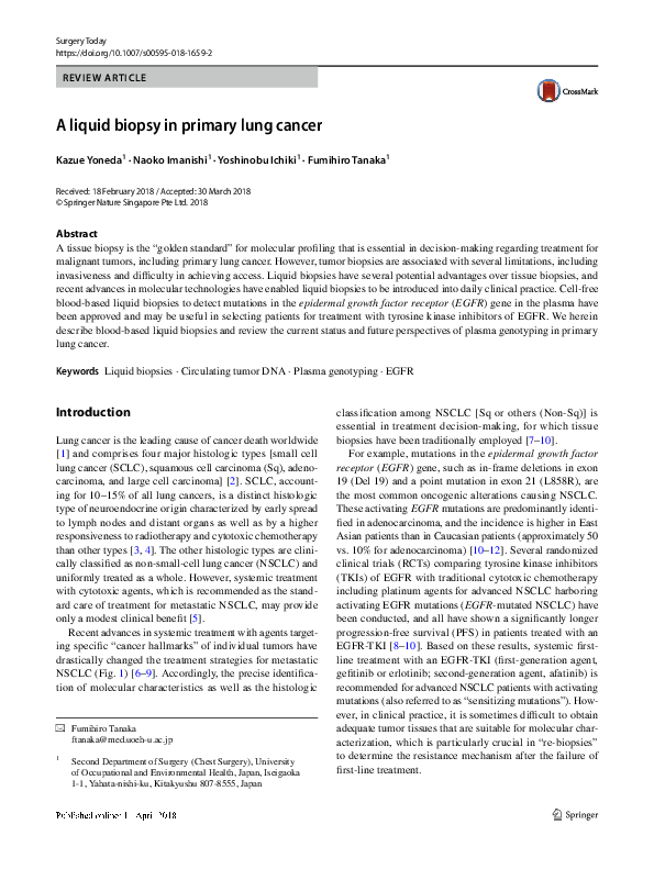(PDF) A liquid biopsy in primary lung cancer