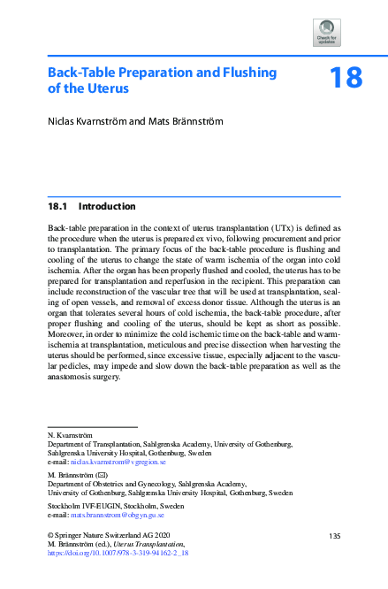(PDF) Back-Table Preparation and Flushing of the Uterus