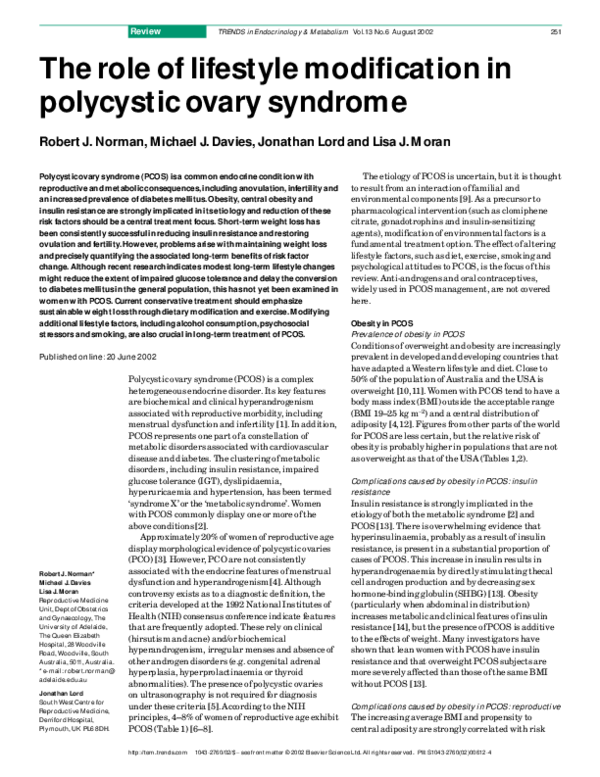 (PDF) The role of lifestyle modification in polycystic ovary syndrome