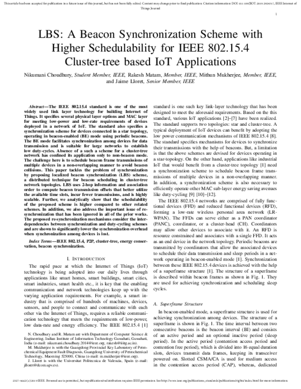 (PDF) LBS: A Beacon Synchronization Scheme With Higher Schedulability ...