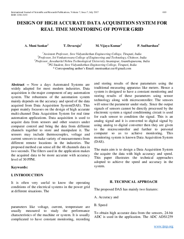 (PDF) Design of High Accurate Data Acquisition System for Real Time ...