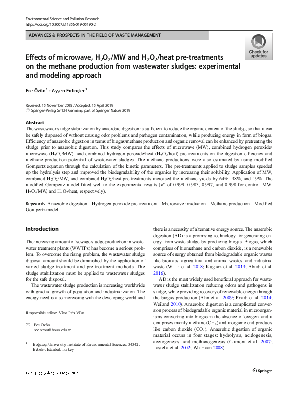 (PDF) Effects of microwave, H2O2/MW and H2O2/heat pre-treatments on the ...