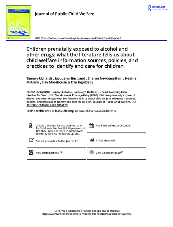 (PDF) Children prenatally exposed to alcohol and other drugs: what the ...