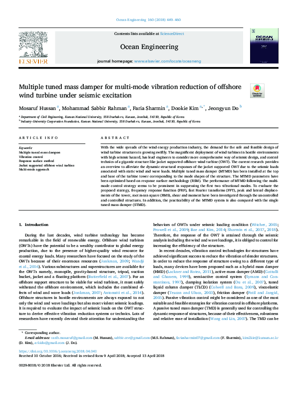 (PDF) Multiple tuned mass damper for multi-mode vibration reduction of ...