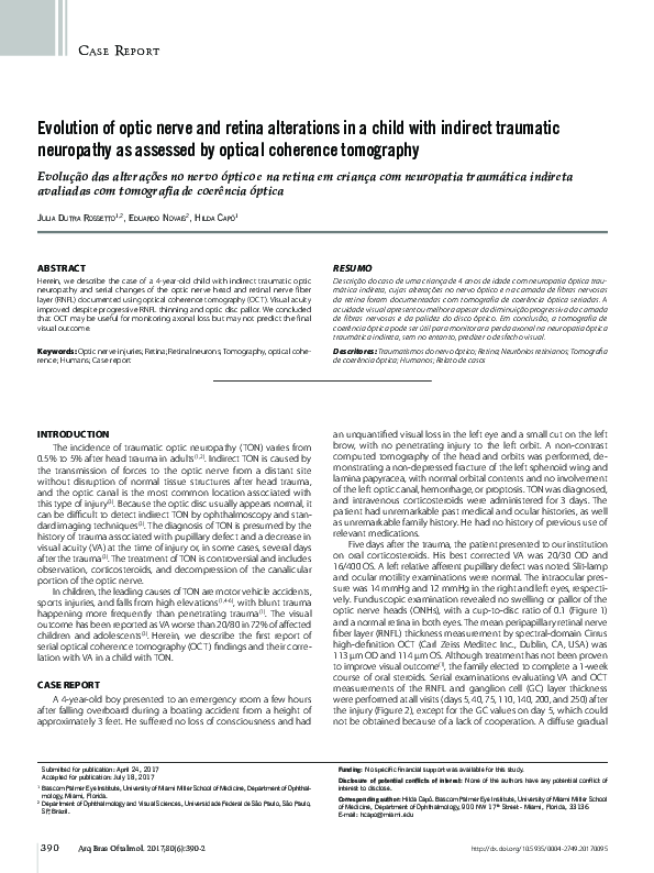 (PDF) Evolution of optic nerve and retina alterations in a child with ...