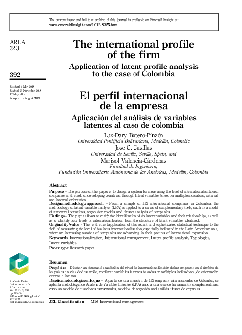 (PDF) The international profile of the firm