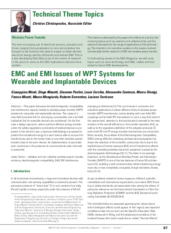 (PDF) EMC and EMI issues of WPT systems for wearable and implantable ...