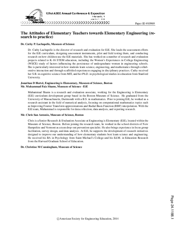 (PDF) The Attitudes of Elementary Teachers towards Elementary ...