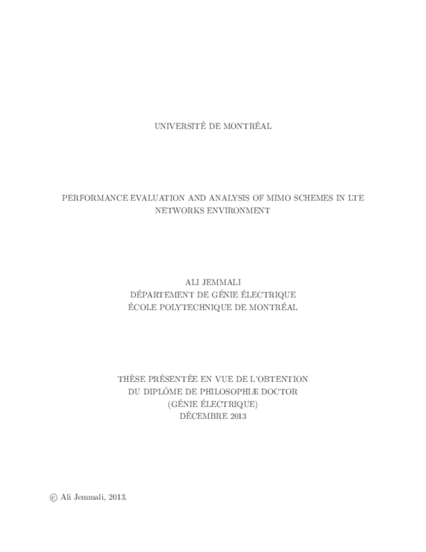 (PDF) Performance Evaluation and Analysis of Mimo Schemes in LTE ...