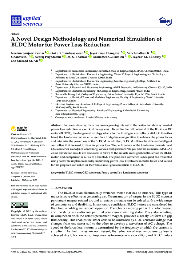 (PDF) A Novel Design Methodology and Numerical Simulation of BLDC Motor ...
