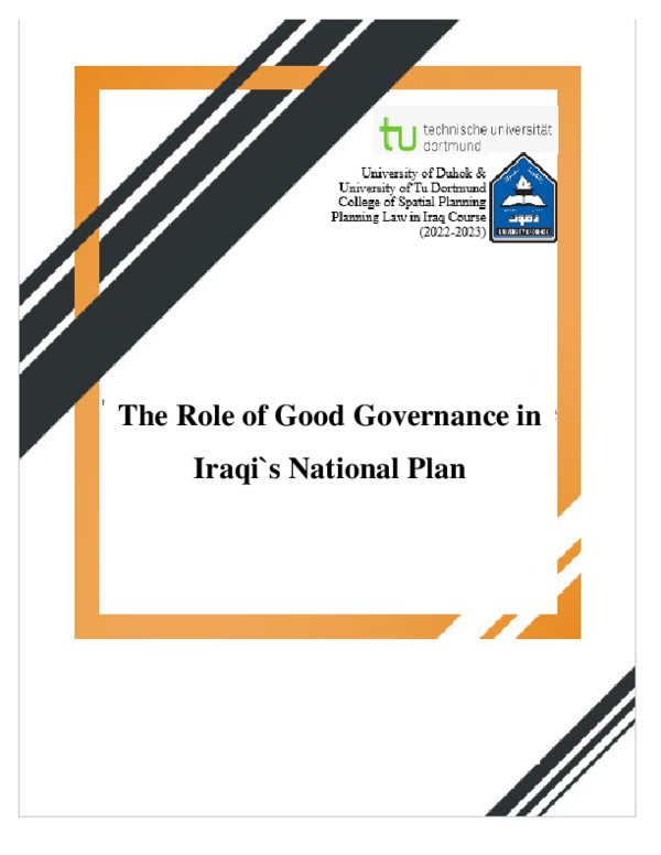 (PDF) The Role of Good Governance in Iraqi`s National Plan