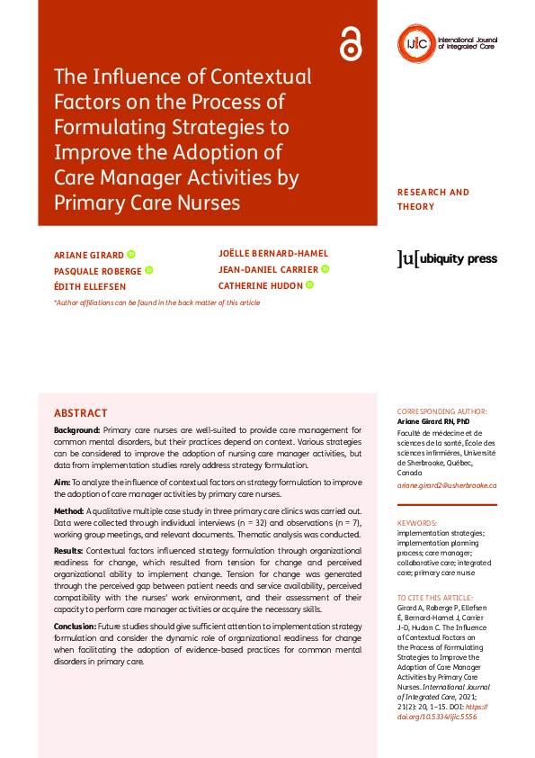 (PDF) The Influence of Contextual Factors on the Process of Formulating ...