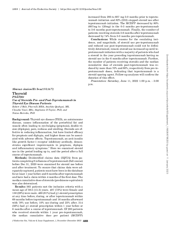 (PDF) PSAT261 Use of Steroids Pre- and Post-Teprotumumab in Thyroid Eye ...