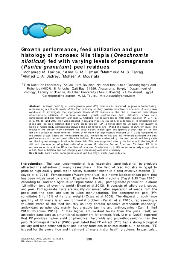 (PDF) Growth performance, feed utilization and gut histology of monosex ...