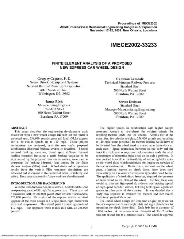 (PDF) Finite Element Analysis of New Car Wheel Design